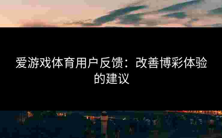 爱游戏体育用户反馈：改善博彩体验的建议