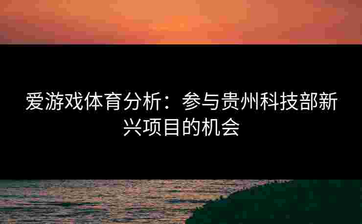 爱游戏体育分析：参与贵州科技部新兴项目的机会