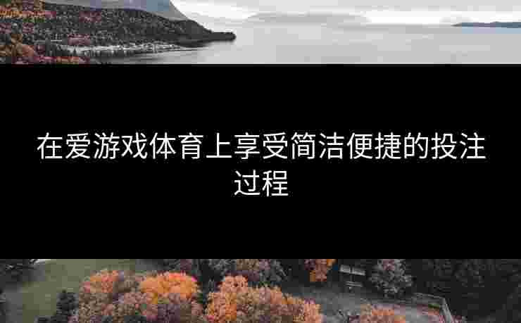 在爱游戏体育上享受简洁便捷的投注过程